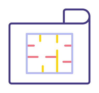 Ev Planı web simgesi, vektör illüstrasyonu