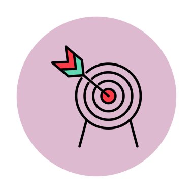 Basit hedef simgesi, hedef, vektör illüstrasyonu