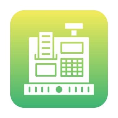 Kasiyer Makine simgesi vektör illüstrasyonu