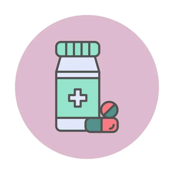 stock vector medicine bottle icon in flat style 