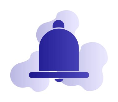 Basit Bildirim Zili simgesi, vektör illüstrasyonu