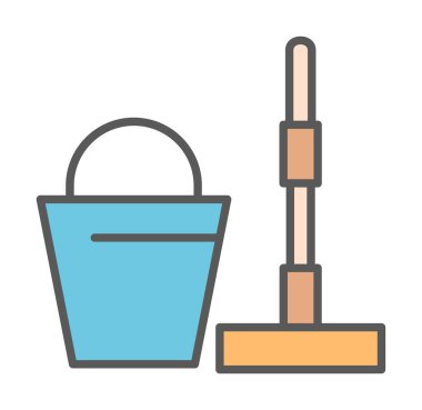 kova ve paspas simgeleri vektör illüstrasyonuName