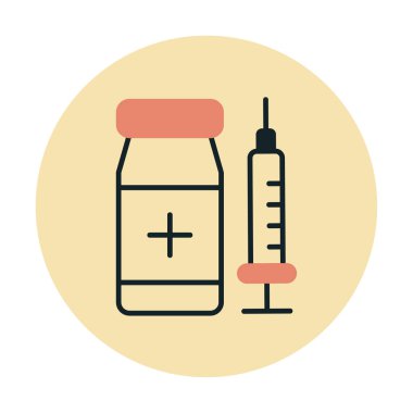 Basit Aşı Simgesi, vektör illüstrasyonu