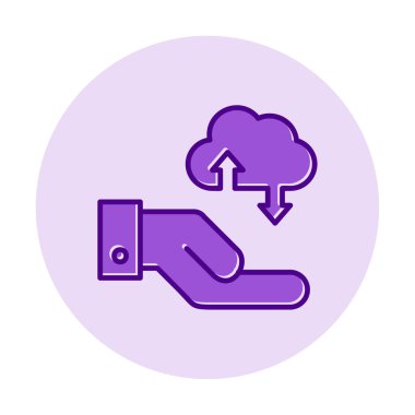 Bulut Veri Aktarımı renk çizgisi simgesi