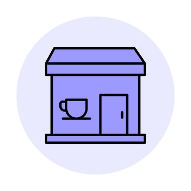 Kahve dükkanı ikonu. Basit logo