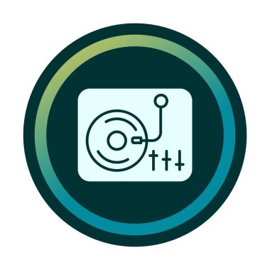 Basit vinil oynatıcı Turntable simgesi, vektör illüstrasyonu