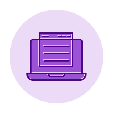 Basit web sitesi arayüzü simgesi, vektör illüstrasyonu