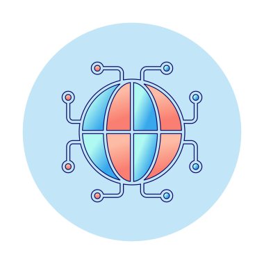 Digtal Dünya web simgesi vektör çizimi
