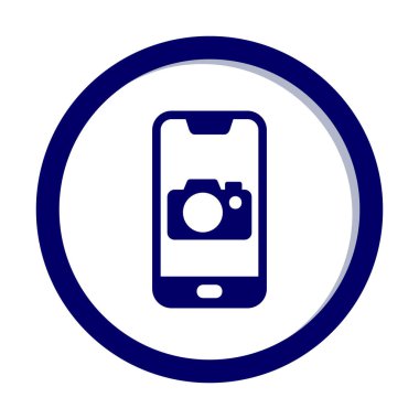 Akıllı telefon kamera simgesi, vektör illüstrasyonu 