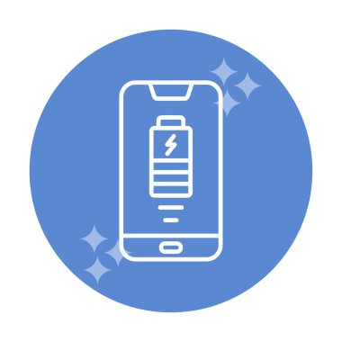 Basit Kablosuz Şarj simgesi, vektör illüstrasyonu