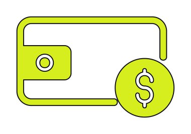 cüzdan vektör simgesi basit illüstrasyon