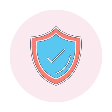 Güvenlik kalkanı simgesi koruma konsepti, vektör illüstrasyonu