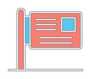 Reklam panosu. Web simgesi basit illüstrasyon