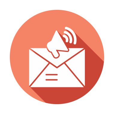 Basit E- posta Pazarlama simgesi, vektör illüstrasyonu