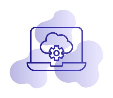 Bulut hesaplama. Bulut deposu. İnternet teknolojisi. Çevrimiçi servis. Data, bilgi güvenliği. Taslak vektör simgeleri kümesi. Veri Eşzamanlaması, Aktarım, Erişim ve diğer şeyleri içerir.