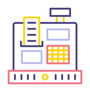 Kasiyer Makine simgesi vektör illüstrasyonu