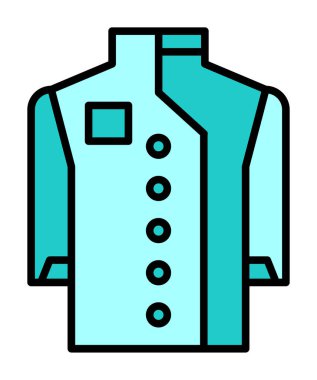Chef Coat web simgesi, vektör illüstrasyonu