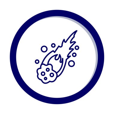 Alev Meteor düz ikon vektör çizimi