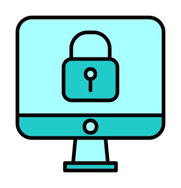 Beyaz arkaplanda asma kilit vektör çizimi