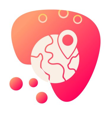 Basit Globe Konum simgesi, vektör illüstrasyonu