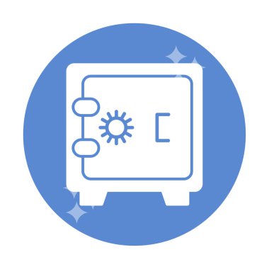 Güvenli simge, loker işareti, vektör illüstrasyonu