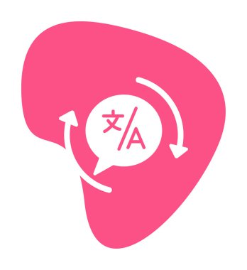 Dil çeviri web simgesi, vektör illüstrasyonu