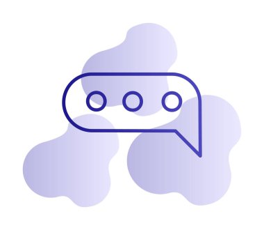 Basit sohbet simgesi, konuşma balonu, vektör illüstrasyonu