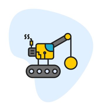 Wrecking Ball simgesi, vektör illüstrasyonu 