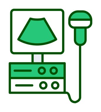 Ultrason Makinesi Web simgesi basit illüstrasyon