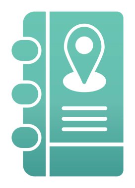 Soyut arkaplan vektöründe adres defteri simgesi izole edildi