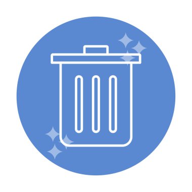 Çöp kutusu simgesi, çöp kutusu simgesi, renkli vektör illüstrasyonu