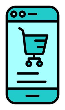 Basit Çevrimiçi Telefon Pazarlama simgesi, vektör illüstrasyonu