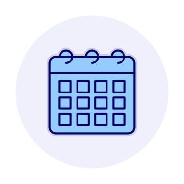 Takvim düzlüğü simgesi, vektör illüstrasyonu 