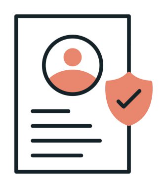 İşaretli işaret simgesi, vektör illüstrasyonlu profil belgesi