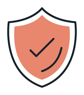 Güvenlik kalkanı simgesi koruma konsepti, vektör illüstrasyonu