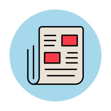 Haber kağıdı simgesi, vektör illüstrasyonu basit tasarım