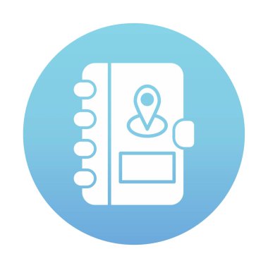 Soyut arkaplan vektöründe adres defteri simgesi izole edildi