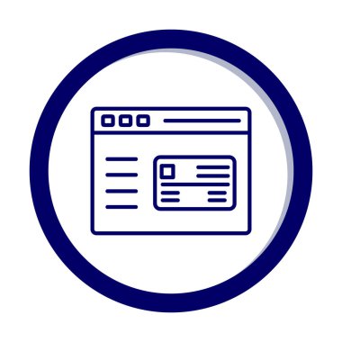 Basit Web Ödeme simgesi, vektör illüstrasyonu