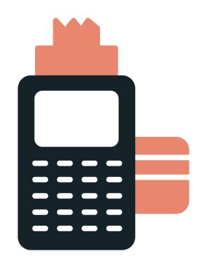 Kart okuyucu ve banka kartı, vektör illüstrasyonu