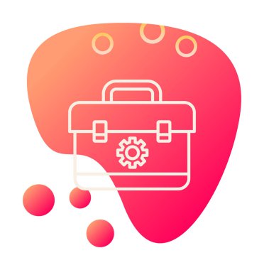 Araç takımı, araç kutusu düz simgesi, vektör illüstrasyonu