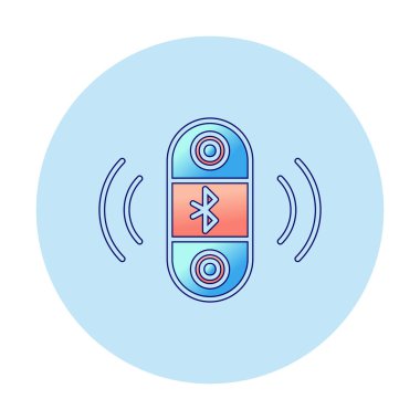 Bluetooth hoparlör simgesi, vektör illüstrasyonu basit tasarım