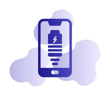 Basit Kablosuz Şarj simgesi, vektör illüstrasyonu