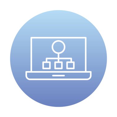 Basit Laptop Ekran simgesi, vektör illüstrasyonu