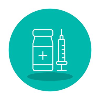 Basit Aşı Simgesi, vektör illüstrasyonu