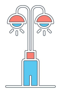 Beyaz arkaplanda Park Lambası 'nın vektör illüstrasyonu