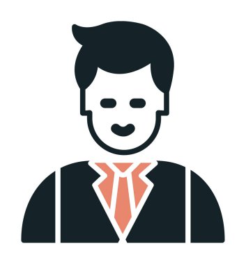 Basit Restoran Yöneticisi simgesi, vektör illüstrasyonu