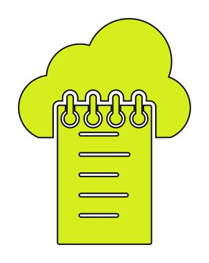 bulut veri çizgisi ikonu vektör illüstrasyonu