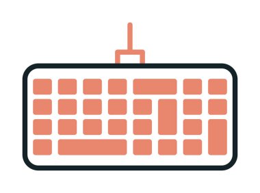 Kablolu klavye simgesinin basit web çizimi