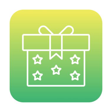 Hediye kutusu simgesi. vektör illüstrasyonu 