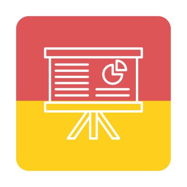 Beyaz arkaplan üzerinde sunum vektörü illüstrasyonunu çalıştır